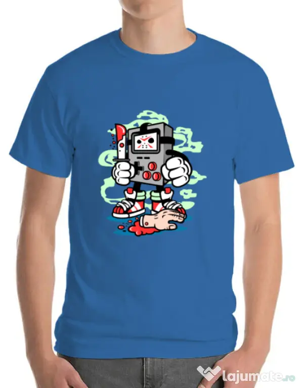 Tricou ADLER barbat Gamers Killer Albastru azuriu