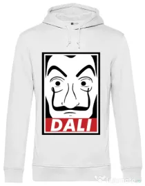 Hoodie barbat cu gluga Dali mask Alb