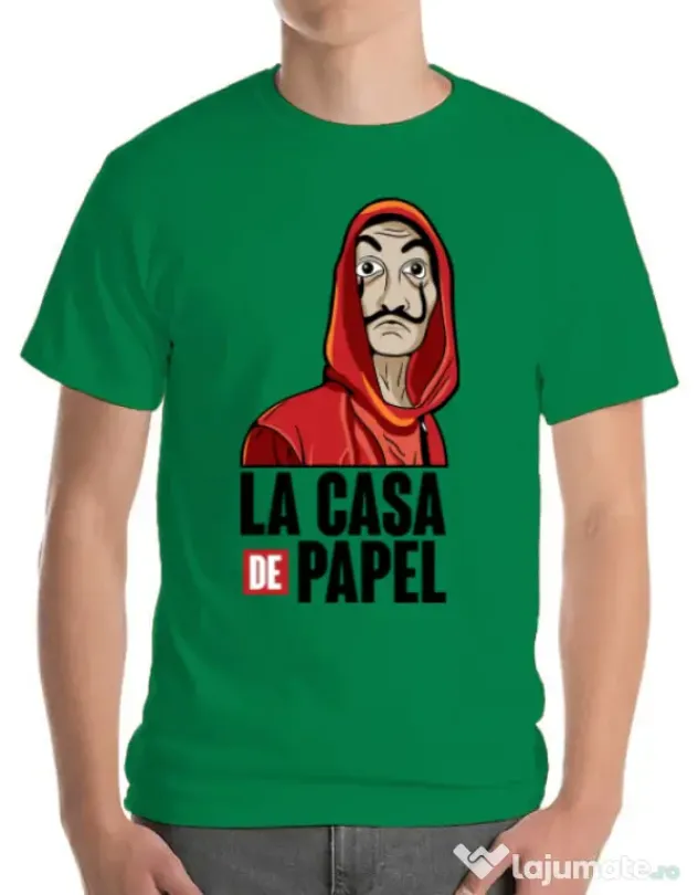 Tricou ADLER barbat Money heist Verde mediu