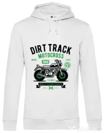 Hoodie barbat cu gluga Dirt Track Alb