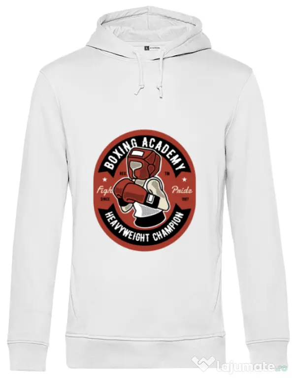 Hoodie barbat cu gluga Boxing Academy Alb