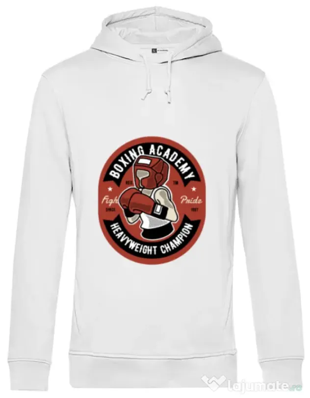 Hoodie barbat cu gluga Boxing Academy Alb