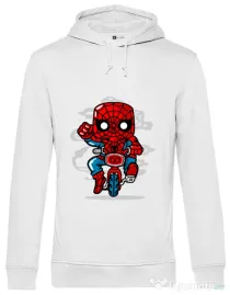 Hoodie barbat cu gluga Spidey Minibike Alb