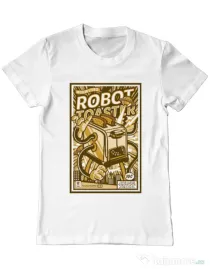 Tricou ADLER barbat Robot Toaster Alb