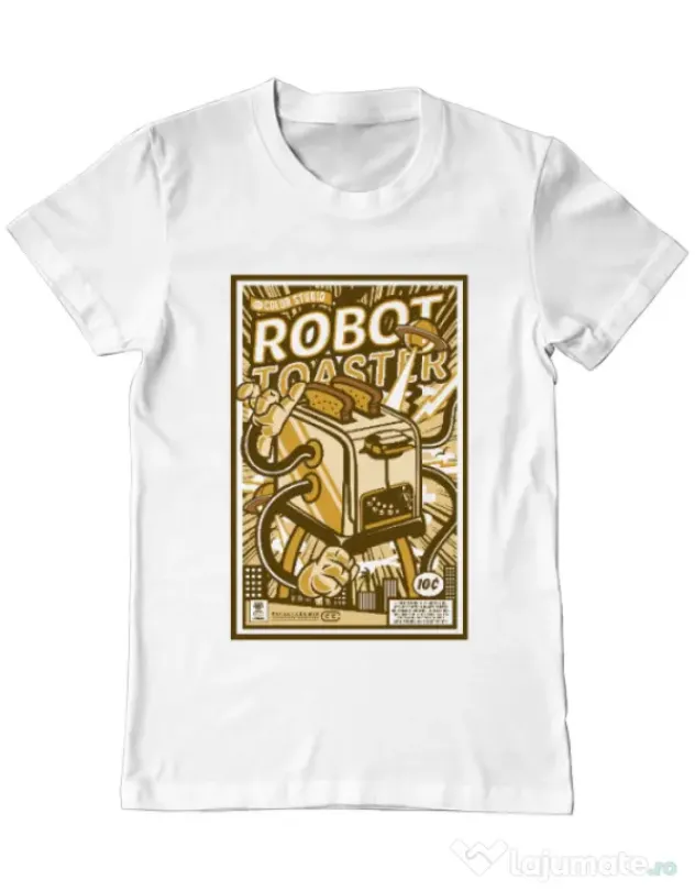 Tricou ADLER barbat Robot Toaster Alb