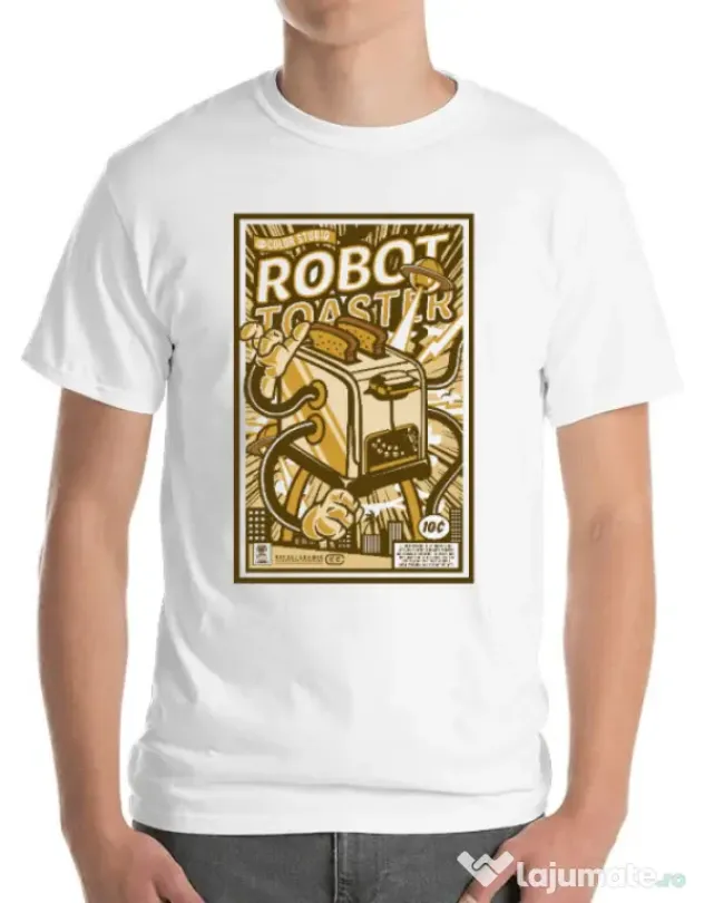 Tricou ADLER barbat Robot Toaster Alb