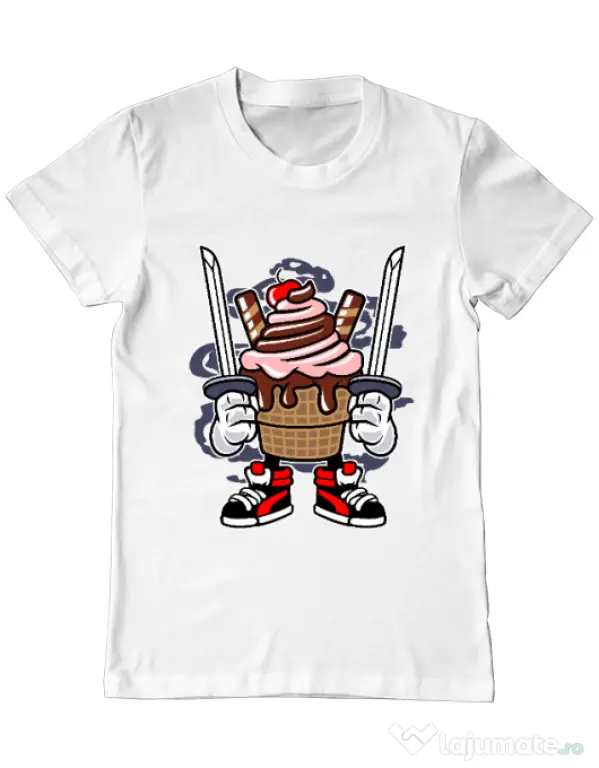 Tricou ADLER barbat Ice Cream Ninja Alb