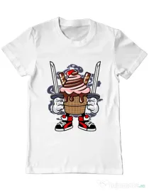 Tricou ADLER barbat Ice Cream Ninja Alb
