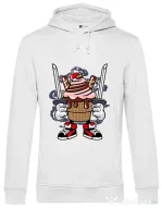 Hoodie barbat cu gluga Ice Cream Ninja Alb