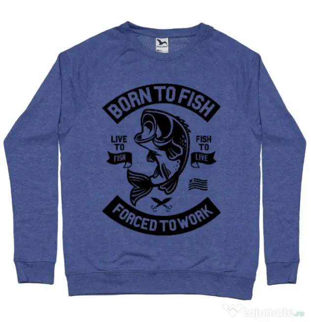 Bluza ADLER barbat Born To Fish Albastru melanj
