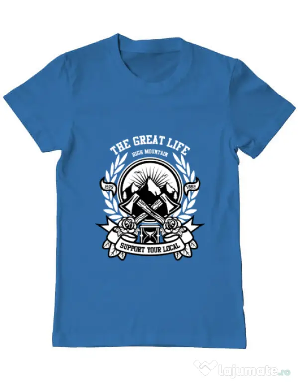 Tricou ADLER barbat Axe Albastru azuriu