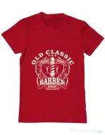 Tricou ADLER barbat Old Classic Barber Rosu