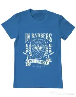 Tricou ADLER barbat In Barbers We Trust Albastru azuriu