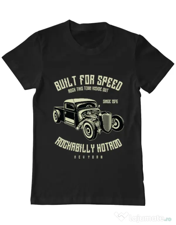 Tricou ADLER barbat Built For Speed Negru