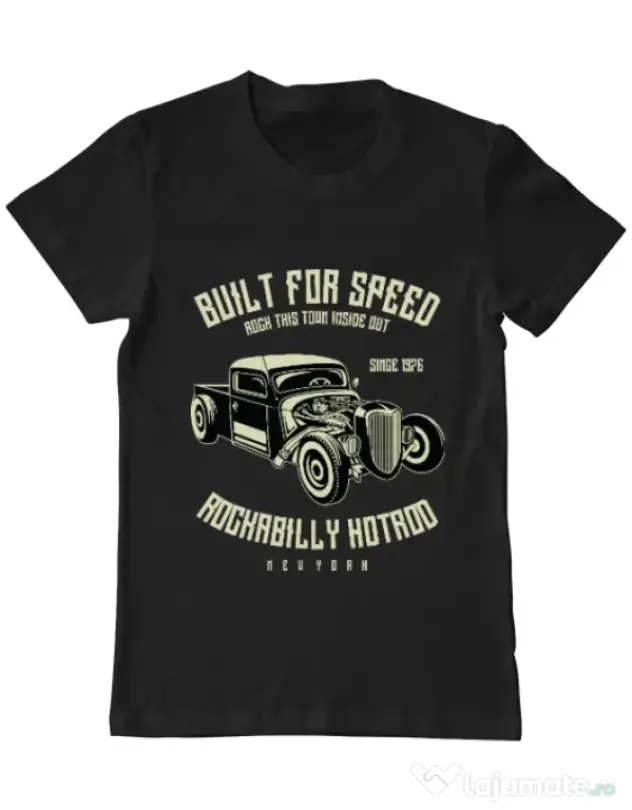 Tricou ADLER barbat Built For Speed Negru