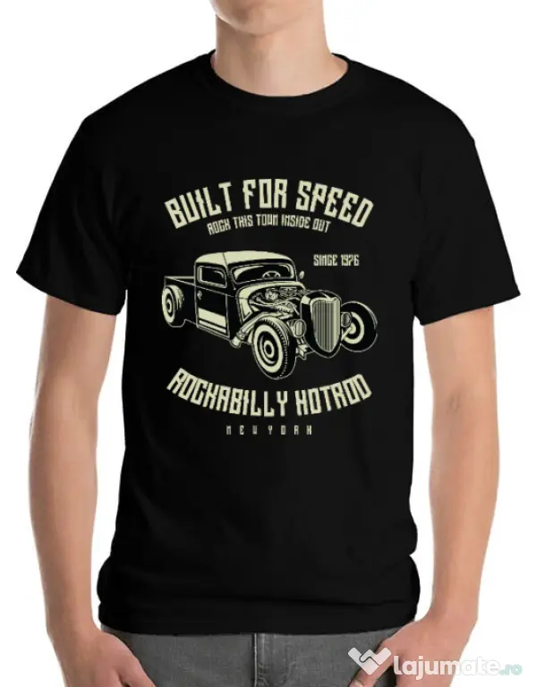 Tricou ADLER barbat Built For Speed Negru