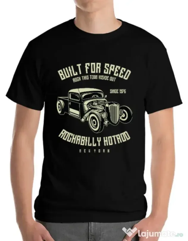 Tricou ADLER barbat Built For Speed Negru