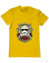 Tricou ADLER barbat Sugar Skull Trooper Galben