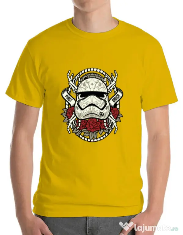Tricou ADLER barbat Sugar Skull Trooper Galben