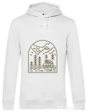 Hoodie barbat cu gluga Into the Mountain Alb 