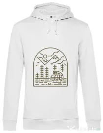 Hoodie barbat cu gluga Into the Mountain Alb