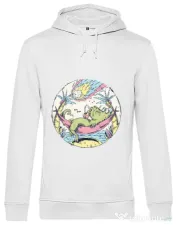 Hoodie barbat cu gluga Asteroid Day Alb 