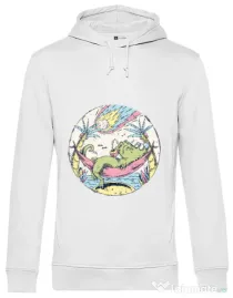 Hoodie barbat cu gluga Asteroid Day Alb