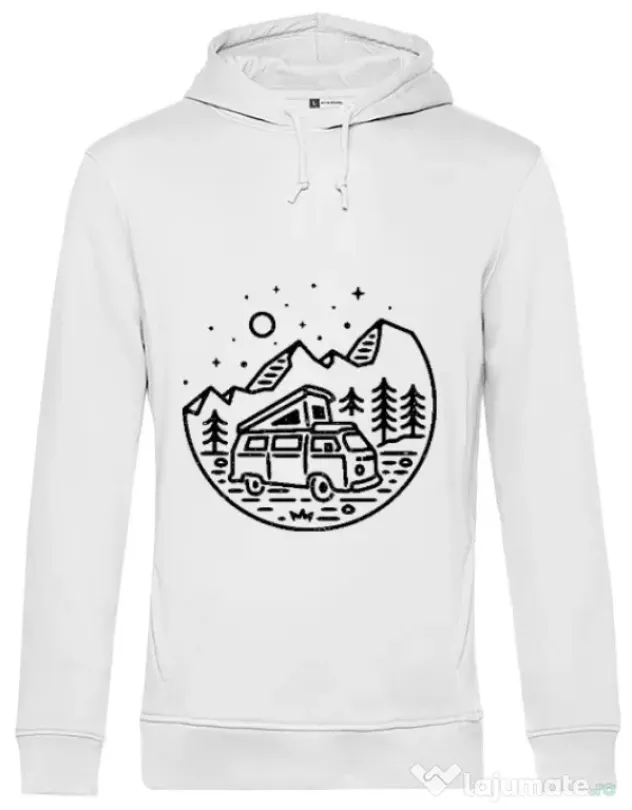 Hoodie barbat cu gluga Go Outdoor Alb
