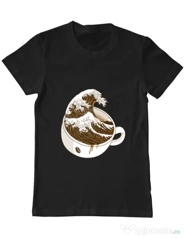Tricou ADLER barbat The Great Wave off Coffee Negru