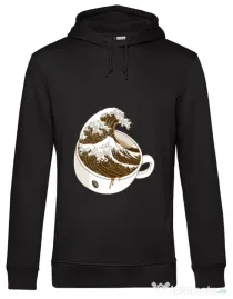 Hoodie barbat cu gluga The Great Wave off Coffee Negru