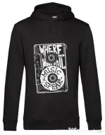 Hoodie barbat cu gluga Where words fail, music speaks Negru
