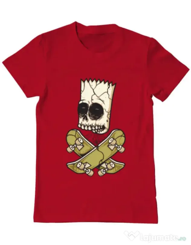 Tricou ADLER barbat Death of Skateboarder Rosu