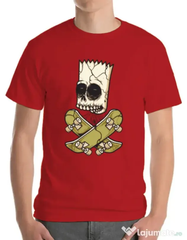 Tricou ADLER barbat Death of Skateboarder Rosu