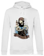 Hoodie barbat cu gluga Adventure of the Sea Alb