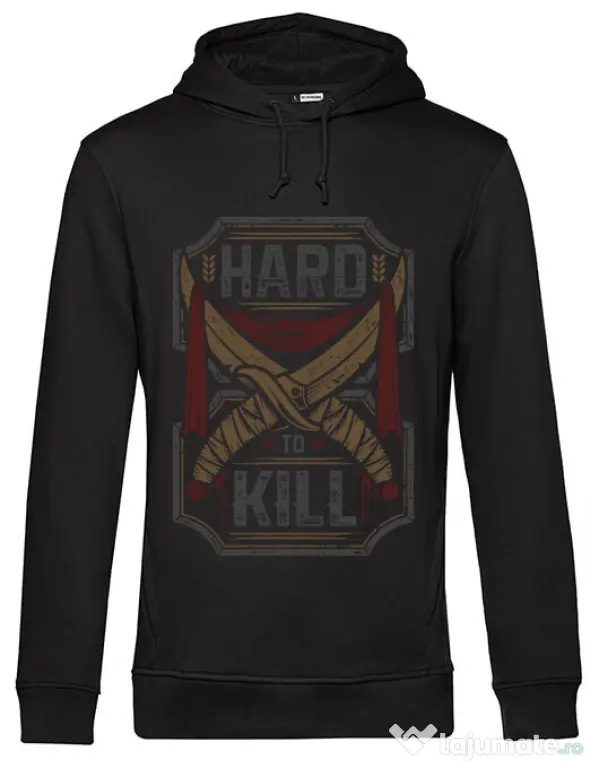Hoodie barbat cu gluga Hard To Kill Negru