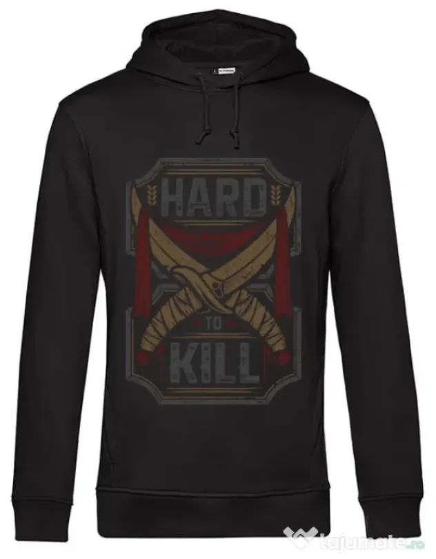 Hoodie barbat cu gluga Hard To Kill Negru