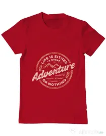 Tricou ADLER barbat Adventure or nothing Rosu