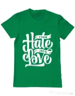 Tricou ADLER barbat Turn Hate Into Love Verde mediu