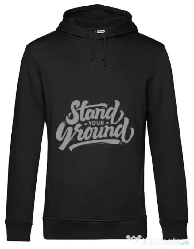 Hoodie barbat cu gluga Stand Your Ground Negru