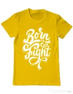 Tricou ADLER barbat Born To Fight Galben