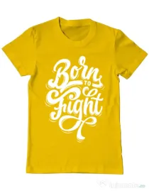 Tricou ADLER barbat Born To Fight Galben