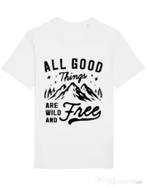 Tricou STANLEY STELLA barbat All Good Things Are Wild And Free Alb