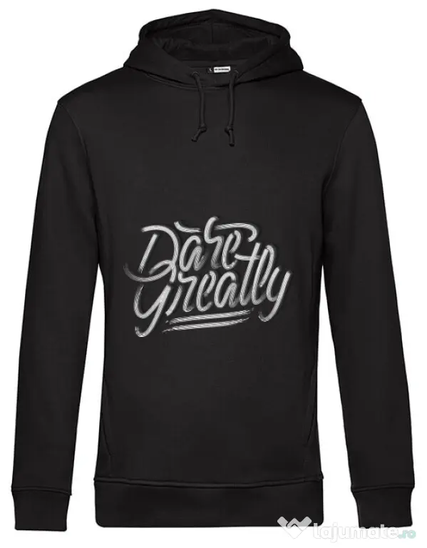 Hoodie barbat cu gluga Dare Greatly Negru