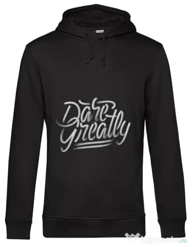 Hoodie barbat cu gluga Dare Greatly Negru