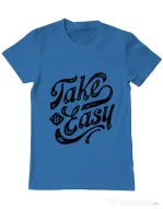 Tricou ADLER barbat Take it easy Albastru azuriu