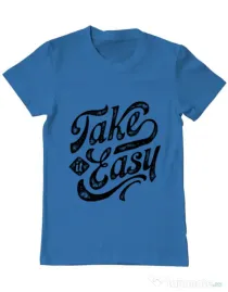 Tricou ADLER barbat Take it easy Albastru azuriu