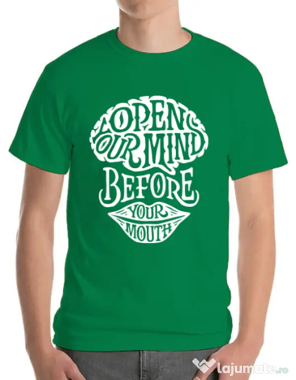 Tricou ADLER barbat Open your mind Verde mediu