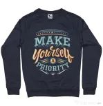 Bluza ADLER barbat Make yourself a priority Denim inchis