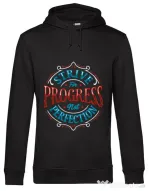 Hoodie barbat cu gluga Strive For Progress Not Perfection Negru