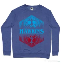 Bluza ADLER barbat Welcome to Hawkins Albastru melanj